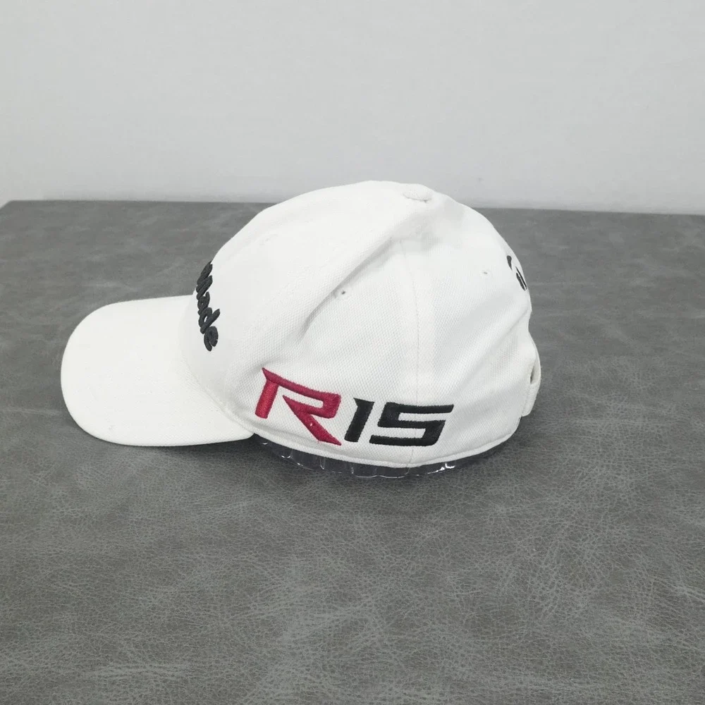 TaylorMade R15 AeroBurner Hat White Adjustable‎ Golf Strapback Performance Cap